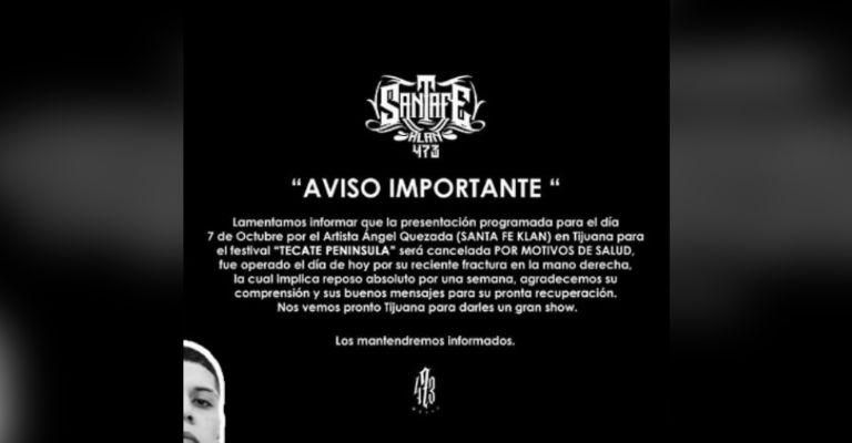 Santa Fe Klan es hospitalizado