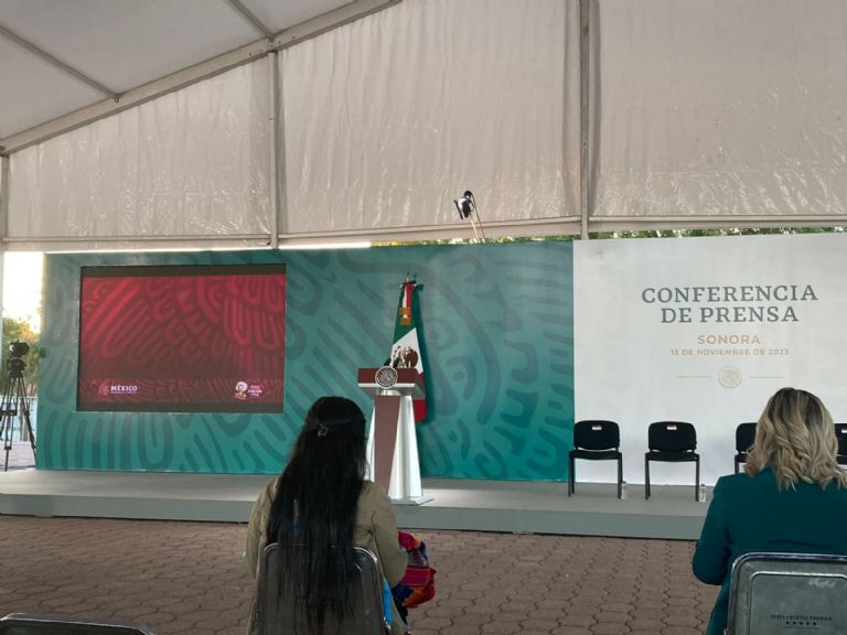 Conferencia del presidente AMLO, en Ciudad Obregón, Sonora. Foto: Cortesía