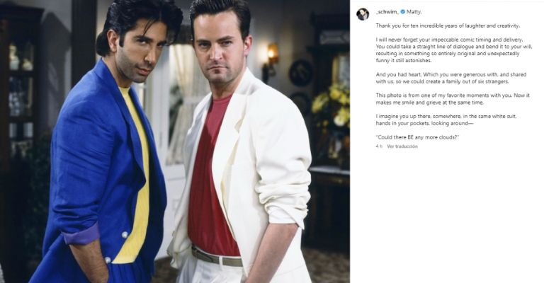 David Schwimmer se despide Matthew Perry con desgarrador mensaje junto a Jennifer Aniston