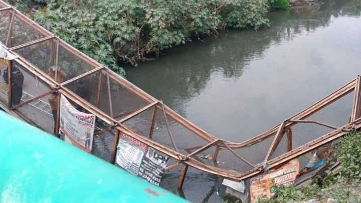 Se desploma puente peatonal en Nezahualcóyotl; confirman 13 heridos hasta el momento