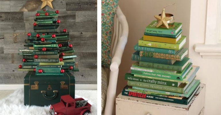 Árbol de Navidad de libros