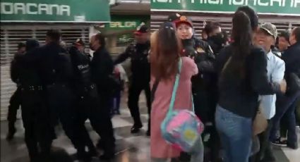 VIDEO: Vendedores ambulantes pelean contra policías en la Línea 8 del Metro en CDMX