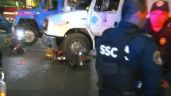 Fuerte accidente: Camión de basura atropella a motociclista en Calzada de la Viga, CDMX