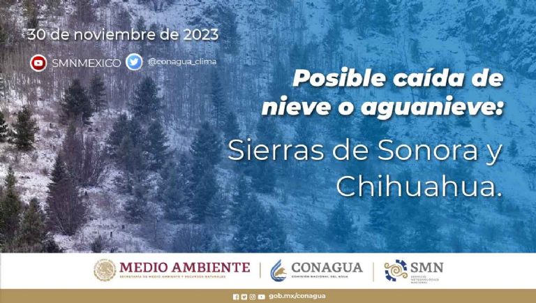 Clima en México 30 de noviembre