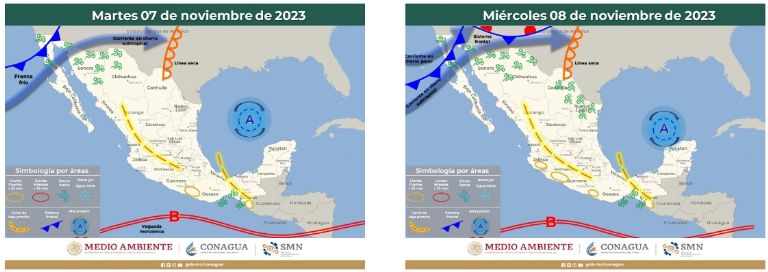 Pronóstico del clima para los siguientes días. Foto: Conagua