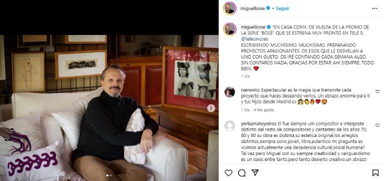 Miguel Bosé regresa a la CDMX