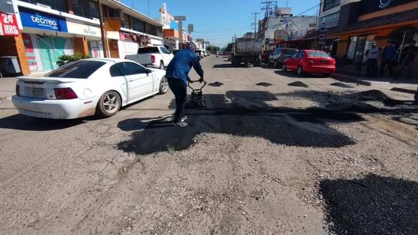 Rehabilitación de calles en Navojoa, un trabajo lento y de mala calidad