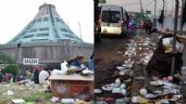 Basura y perros abandonados: Así luce la Basílica de Guadalupe tras visita de peregrinos