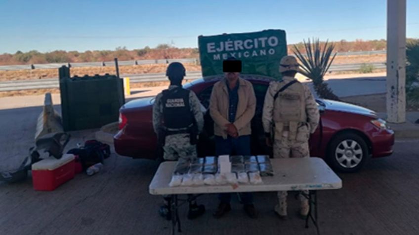 Golpe al narco: Guardia Nacional detiene en Opodepe a cuatro personas con droga