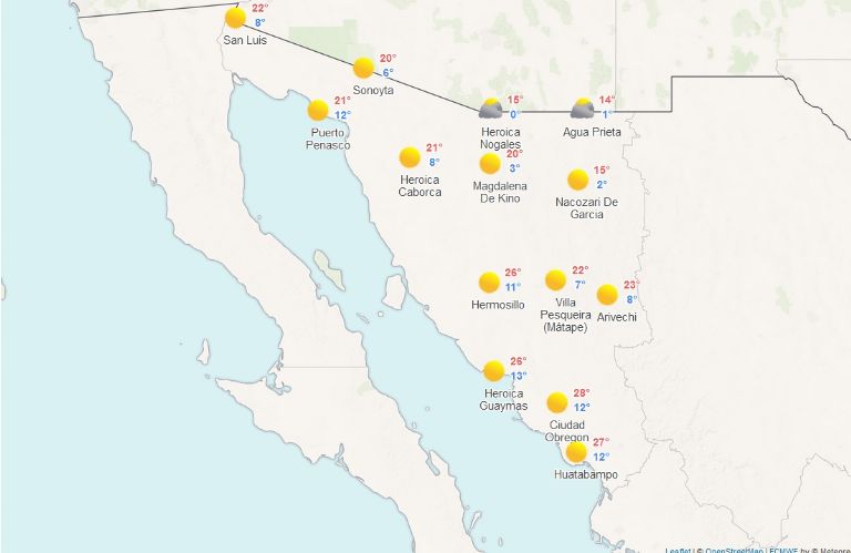 Clima de hoy en Sonora, 2 de diciembre del 2023