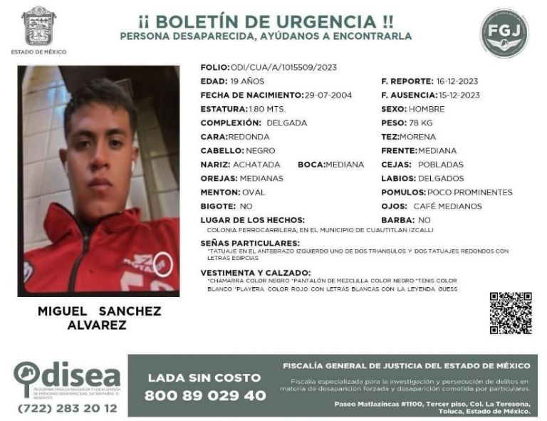 Futbolista mexicano es reportado como desaparecido en el Estado de México