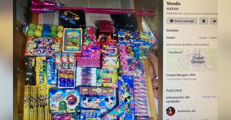 Pese a prohibición, en redes sociales venden pirotecnia en Ciudad Obregón, Sonora