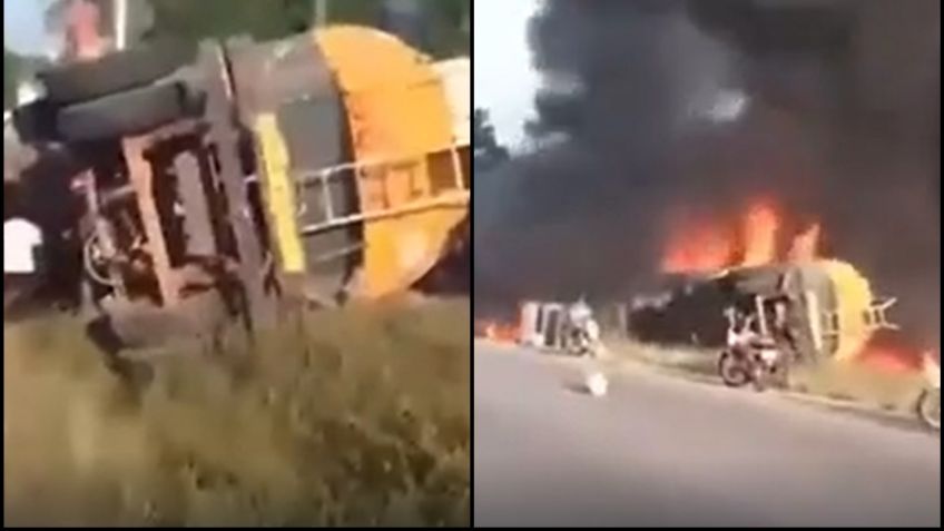 FUERTE VIDEO: Decenas mueren en explosión; robaban combustible de una pipa en Liberia