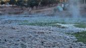 (FOTOS) Frío en Sonora: Yécora amanece congelada y 'vestida de blanco' este domingo