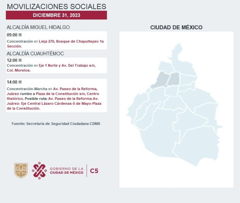 Tráfico en CDMX hoy 31 de diciembre