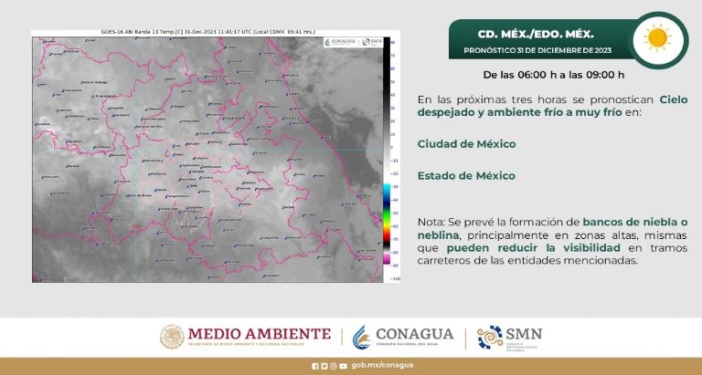 Clima en CDMX 31 de diciembre