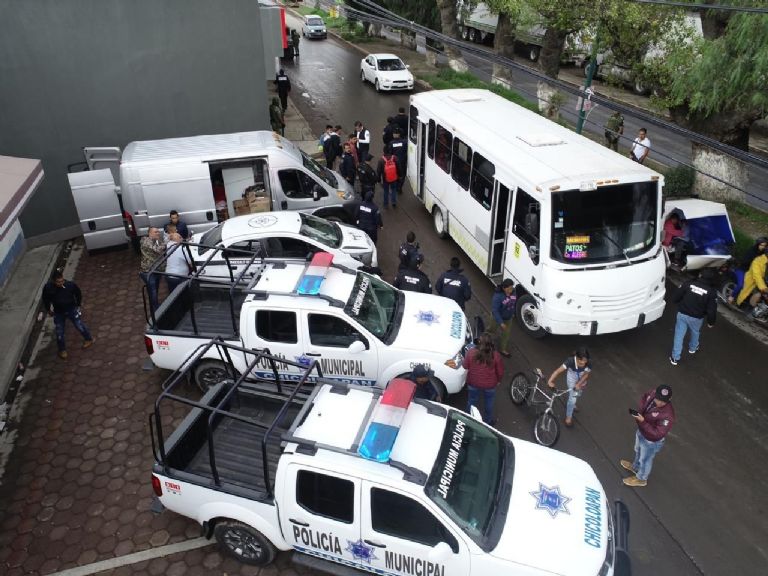 Policías detenidos en Chicoloapan