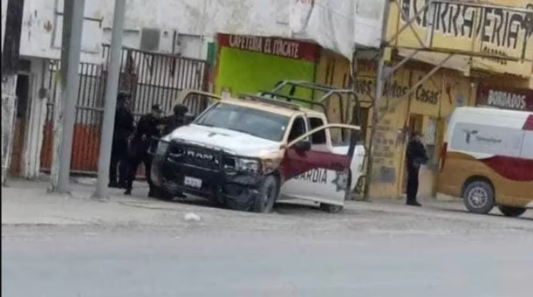 Aseguran vehículos de grupo escorpión tras enfrentamiento en Matamoros