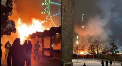 VIDEO: Fuerte incendio azota bazar navideño en Berlín; reportan a dos personas heridas
