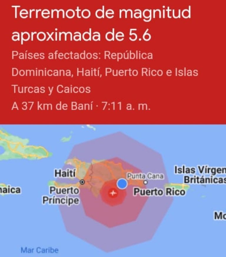 Sismo en República Dominicana. Foto: Twitter