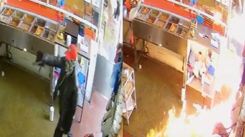 De terror: Civiles armados roban una taquería y tras ello, incendian el lugar con comensales dentro
