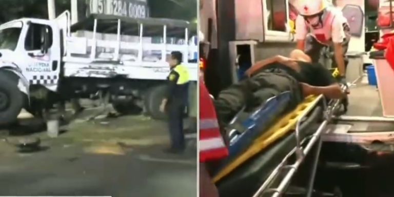 Impactan a camión de la Guardia Nacional