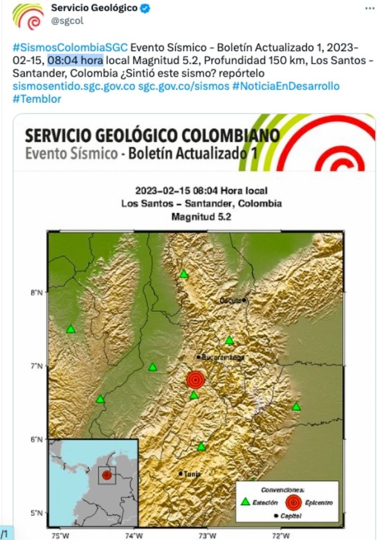 Sismo Colombia 