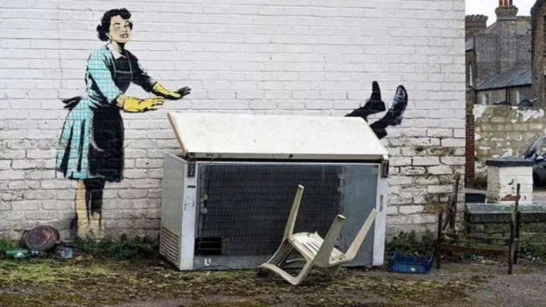 En la imagen, la nueva obra de Banksy. Foto: Internet