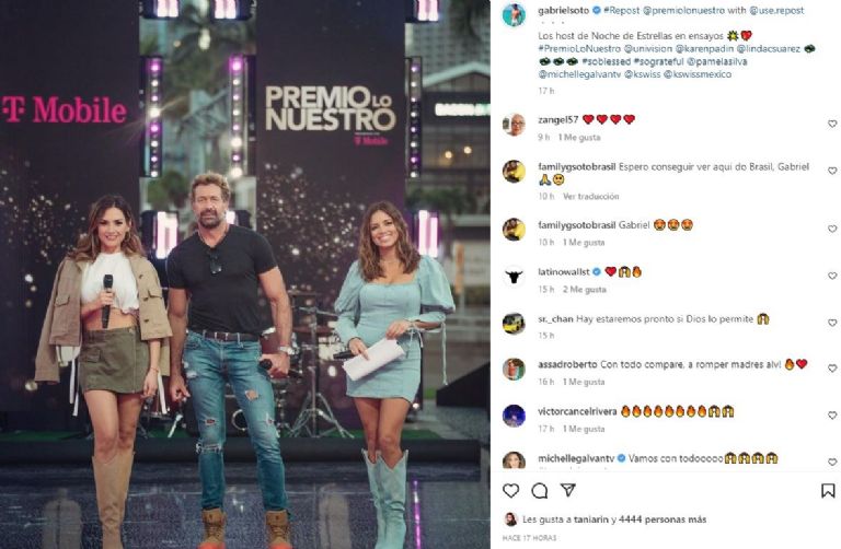Gabriel presume su participación en Premio Lo Nuestro