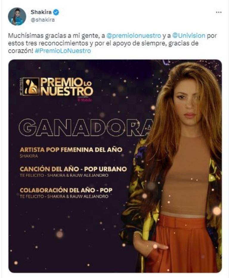Shakira se lleva varios premios 