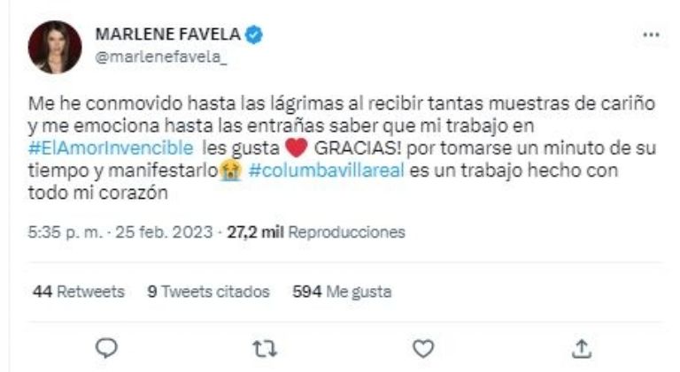 Marlene Favela le agradece a sus fans