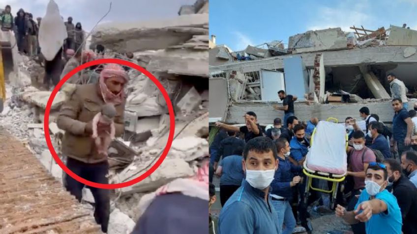 (VIDEO) De impacto: Embarazada atrapada entre los escombros en Turquía da a luz a su bebé