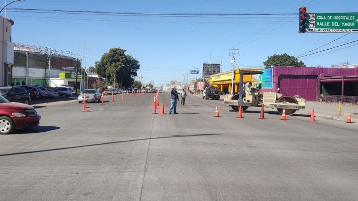 Inician trabajos sobre la calle 200 en Ciudad Obregón; ocasionó un lento flujo vehicular