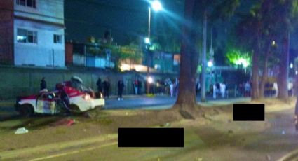 El taxi quedó destrozado: Fatídico accidente vehicular en CDMX deja 5 víctimas mortales