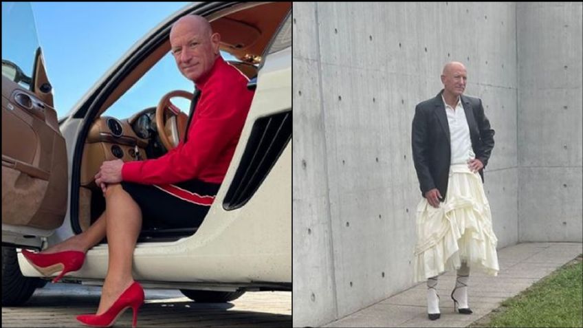 Hombre se vuelve viral por usar falda y tacones en el trabajo; se "aburrió" de la ropa tradicional