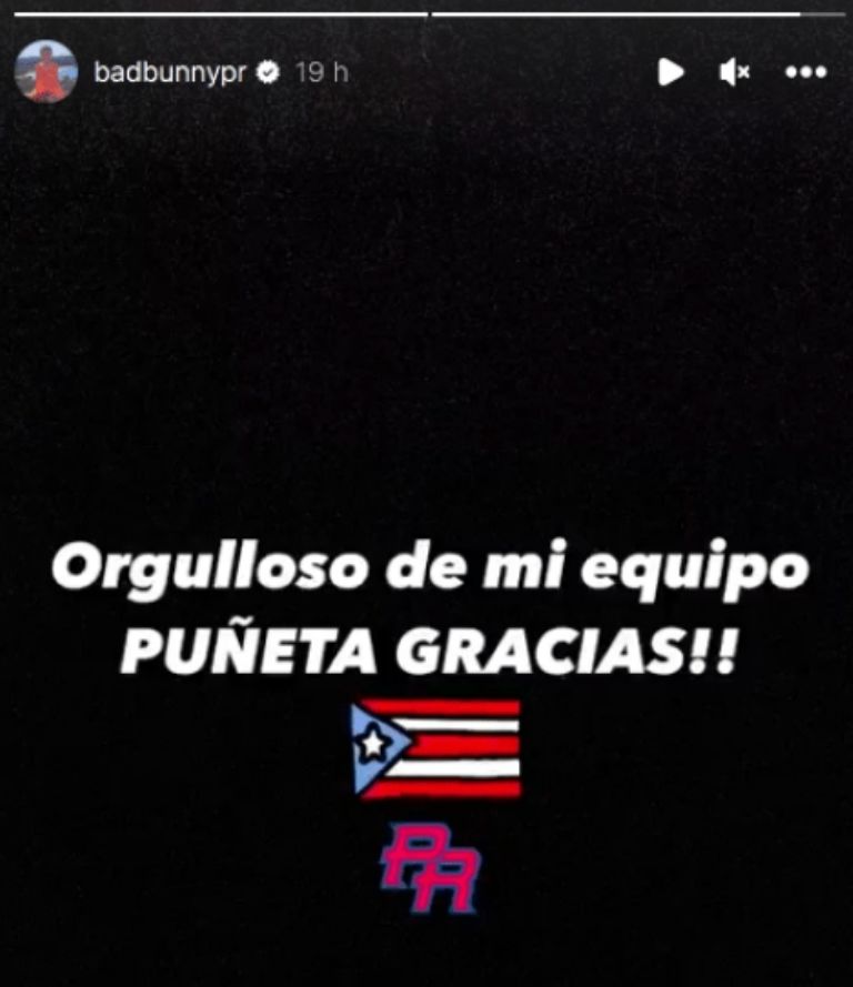 Bad Bunny sobre el partido México vs. Puerto Rico. Foto: Instagram