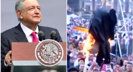 AMLO reacciona a quema de figura de ministra Norma Piña en el Zócalo y manda mensaje: "Hipócritas"