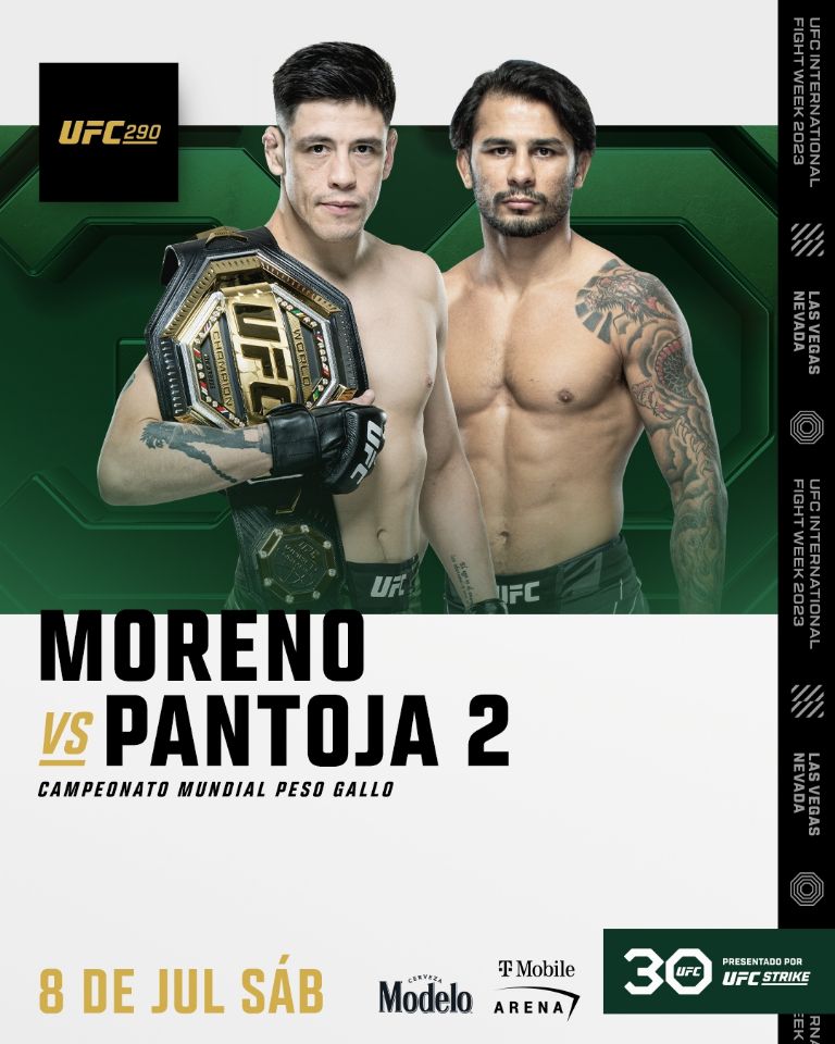 Brandon Moreno vs Alex Pantoja: El mexicano defenderá su campeonato ante el brasileño en UFC 290