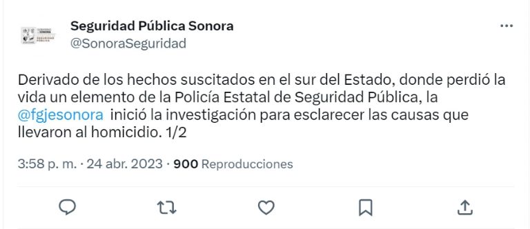Investigan asesinato de oficial de la PESP. Foto: Twitter