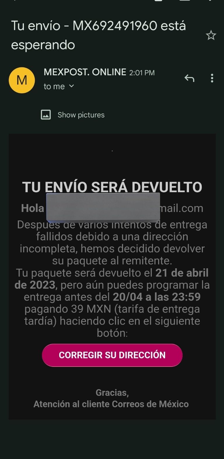 Fraude en Correos de México