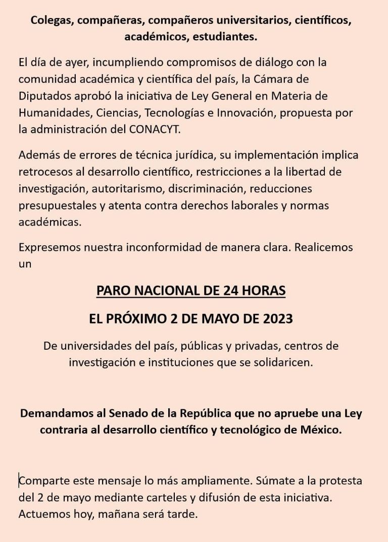 Paro nacional Conacyt