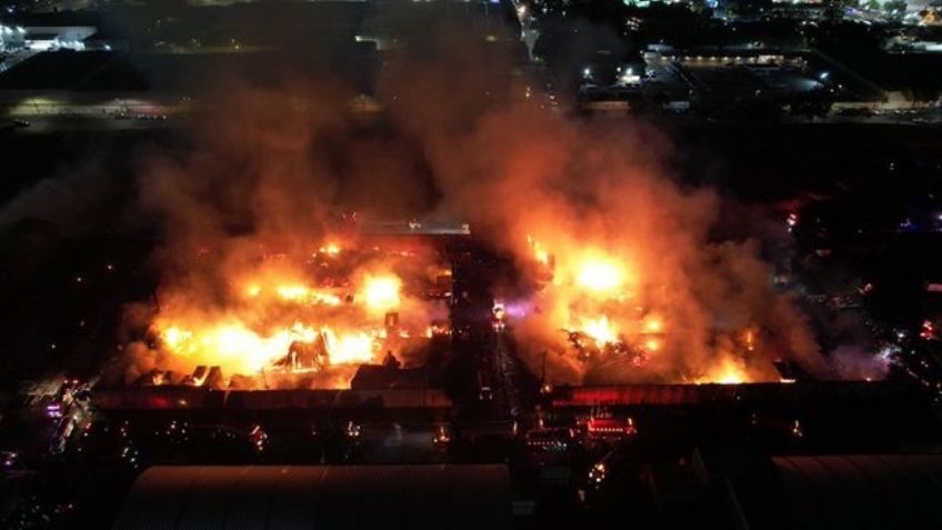 Tras voraz incendio en la Central de Abastos, autoridades recalcan saldo blanco; Fiscalía ya investiga