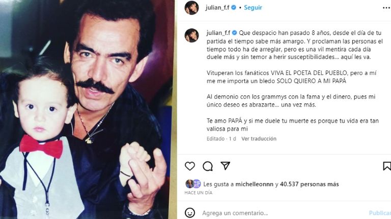 José Julián escribió un desgarrador mensaje