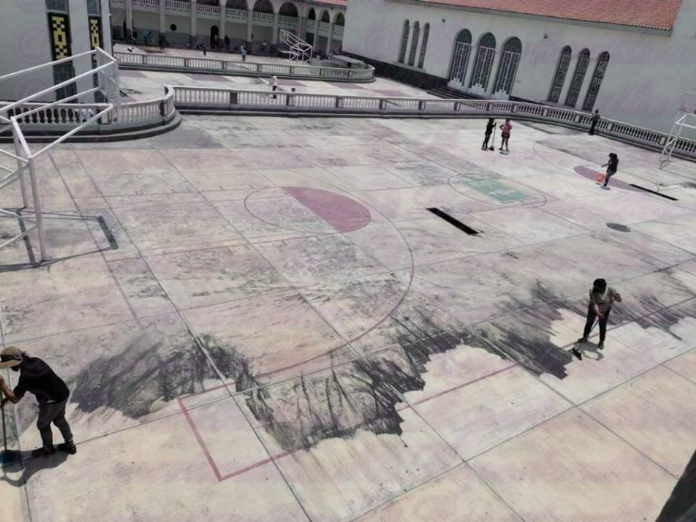 Ceniza del Popocatépetl en Atlixco