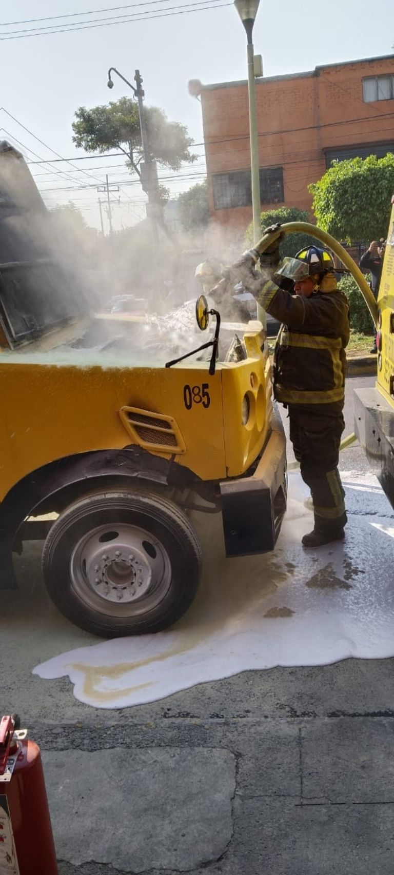 Incendio de camioneta de valores