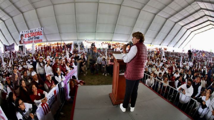 Delfina Gómez promete soluciones a maestros del Estado de México y pide su apoyo para las elecciones