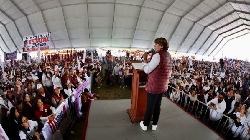 Delfina Gómez promete soluciones a maestros del Estado de México y pide su apoyo para las elecciones