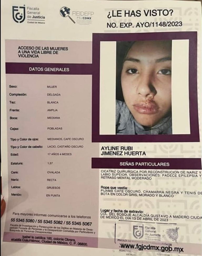 Desaparición de Ayline Rubí