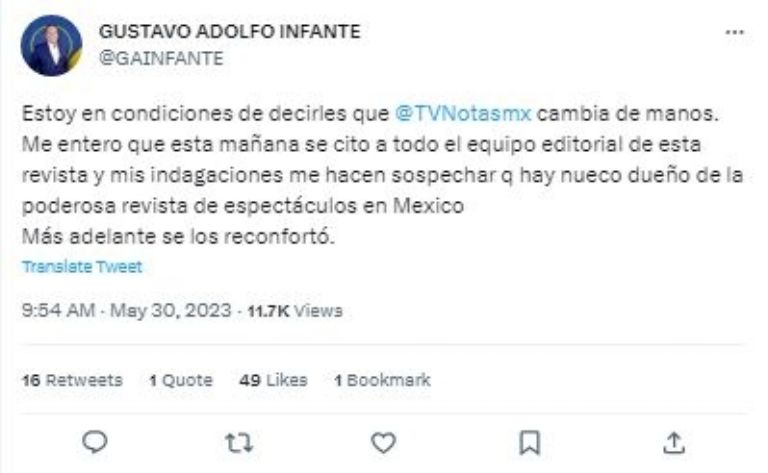 tuit de Gustavo Adolfo Infante