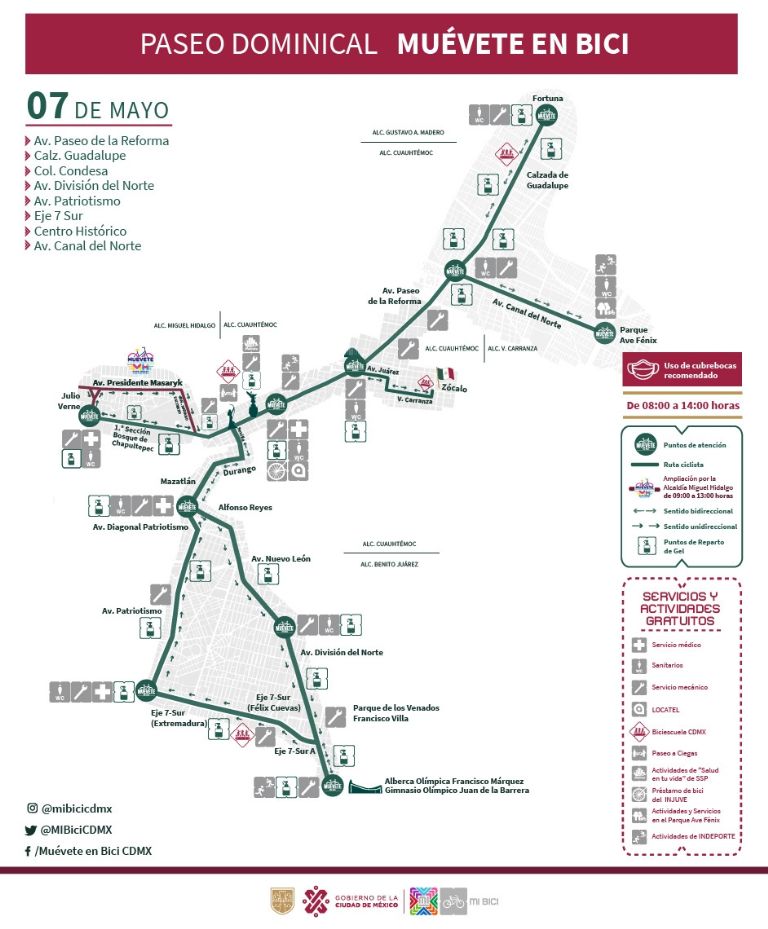 Paseo dominical en Bici CDMX